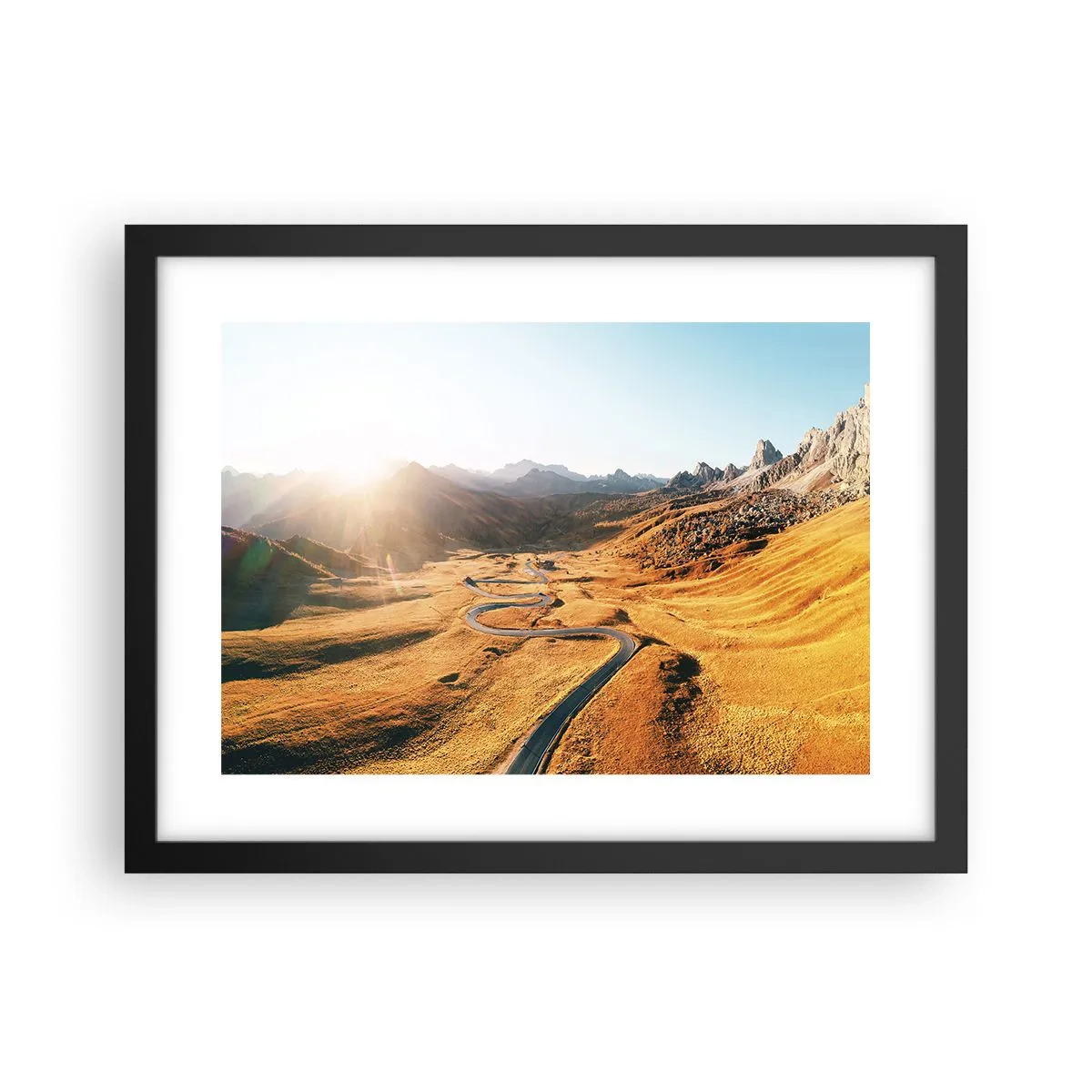 Poster în ramă neagră - Într-o vale de aur - 40x30 cm