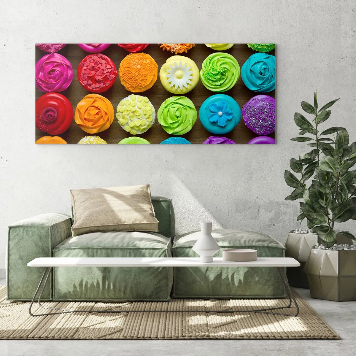 Tablou pe sticlă - Fiecare diferită - toate delicioase - 90x30 cm