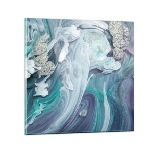 Tablou pe sticlă - Râuri de albastru - 30x30 cm