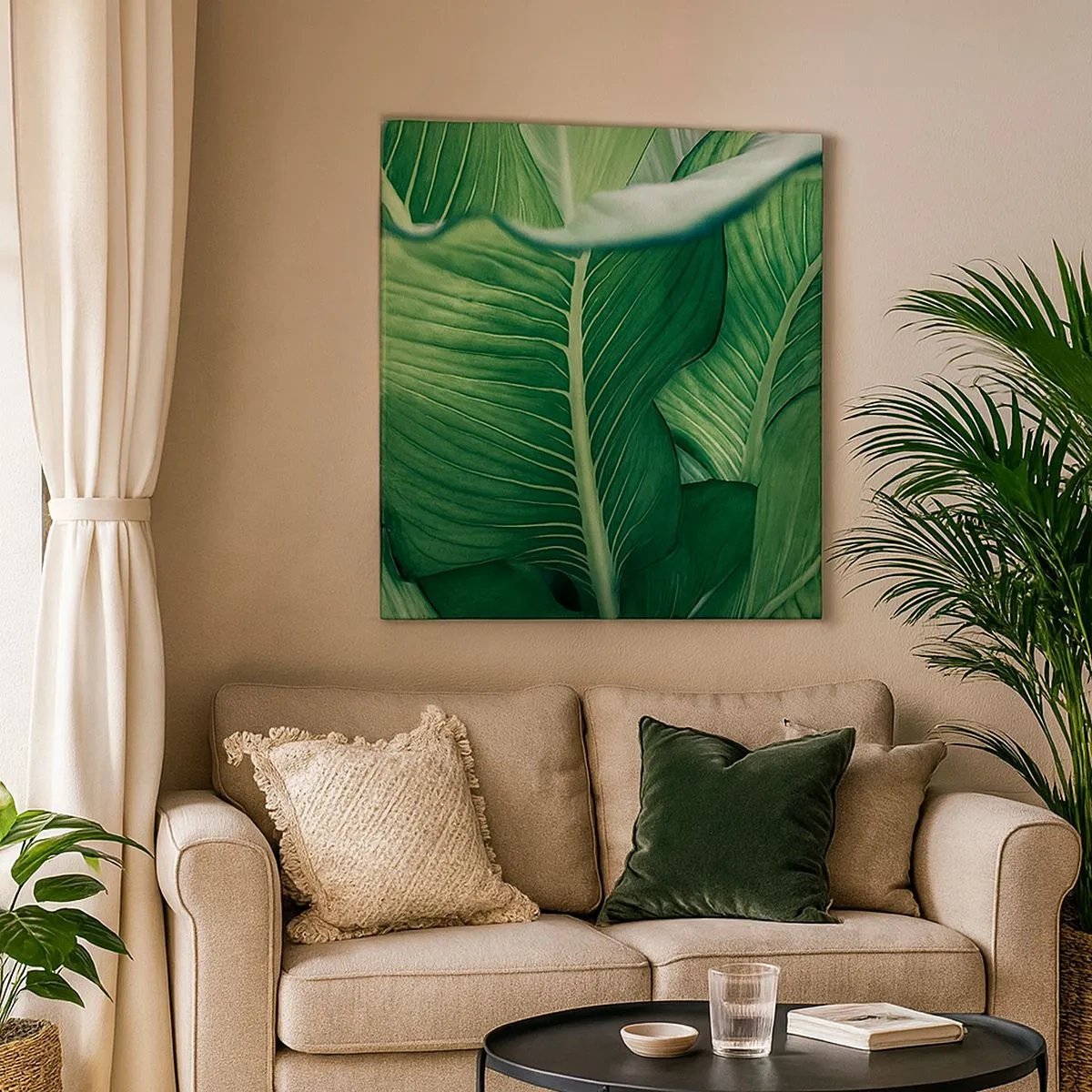 Tablou pe pânză - Viață intensă în verde - 30x30 cm