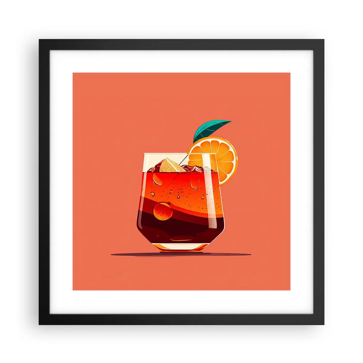 Poster în ramă neagră - Răcoare de vară - 40x40 cm