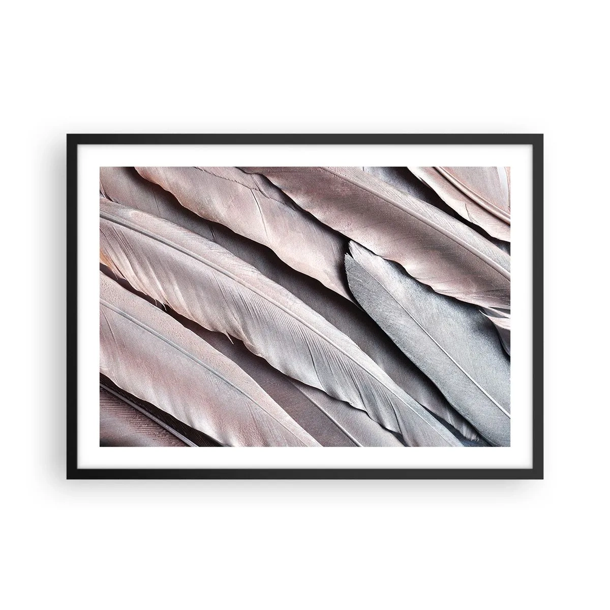 Poster în ramă neagră - Argintul roz - 70x50 cm