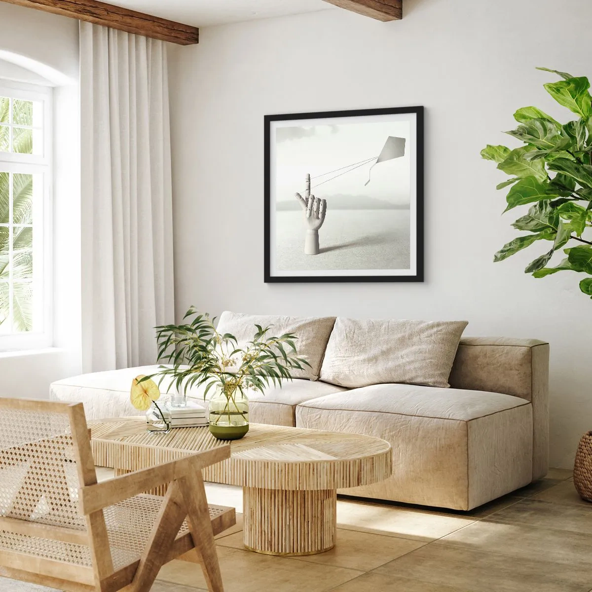 Poster în ramă neagră - Încercare de forță - 60x60 cm