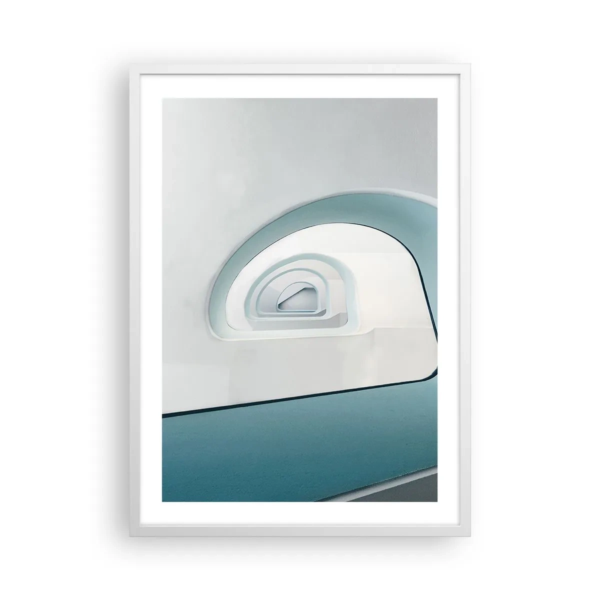 Poster în ramă albă - Până la fundul albastrului - 50x70 cm