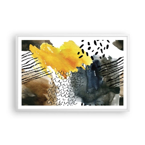Poster în ramă albă - O întâlnire a elementelor - 91x61 cm