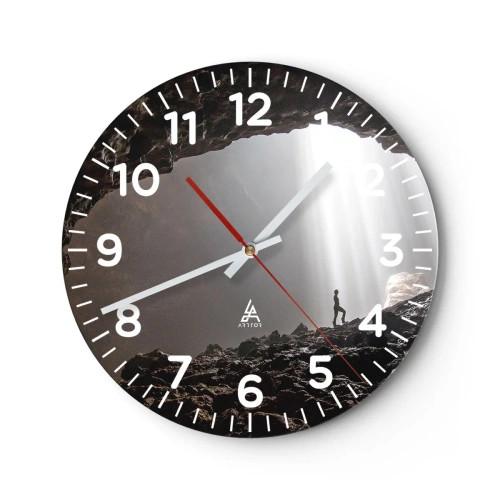 Ceas de perete - Ceas pe sticlă - Grota luminoasă - 40x40 cm