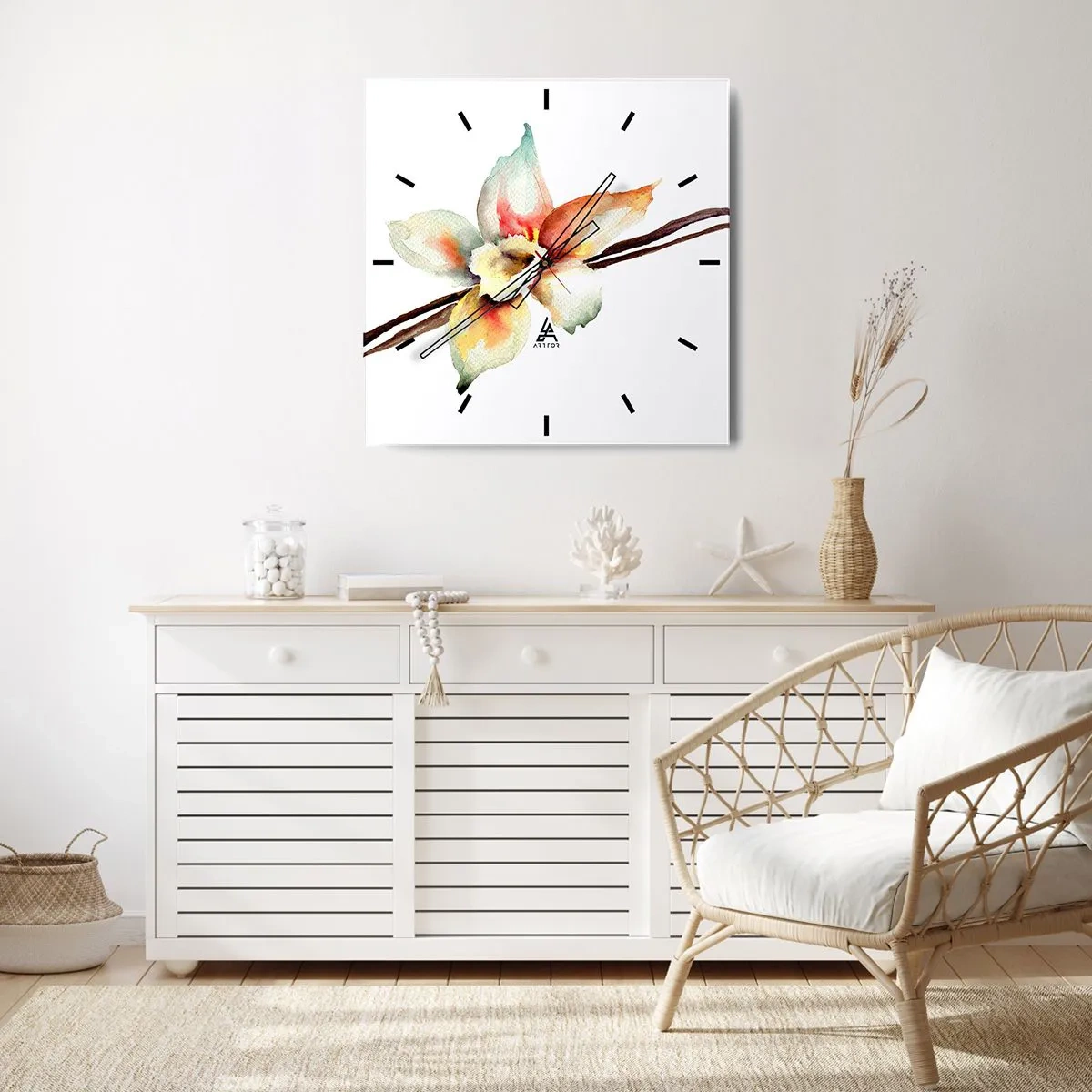 Ceas de perete - Ceas pe sticlă - Dulceața stropită - 30x30 cm