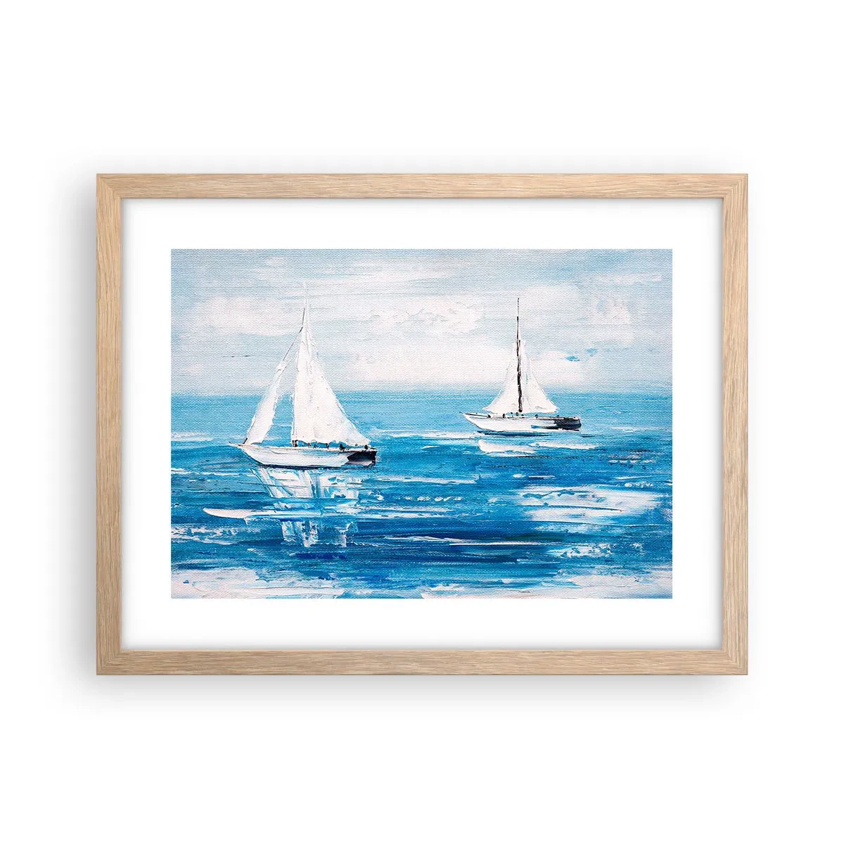 Poster în ramă de stejar deschis - Cu un prieten alături de tine - 40x30 cm