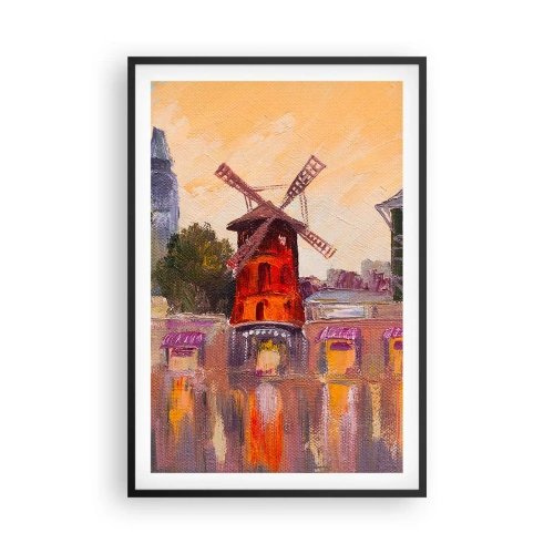 Poster în ramă neagră - Icoane pariziene - Moulin Rouge - 61x91 cm