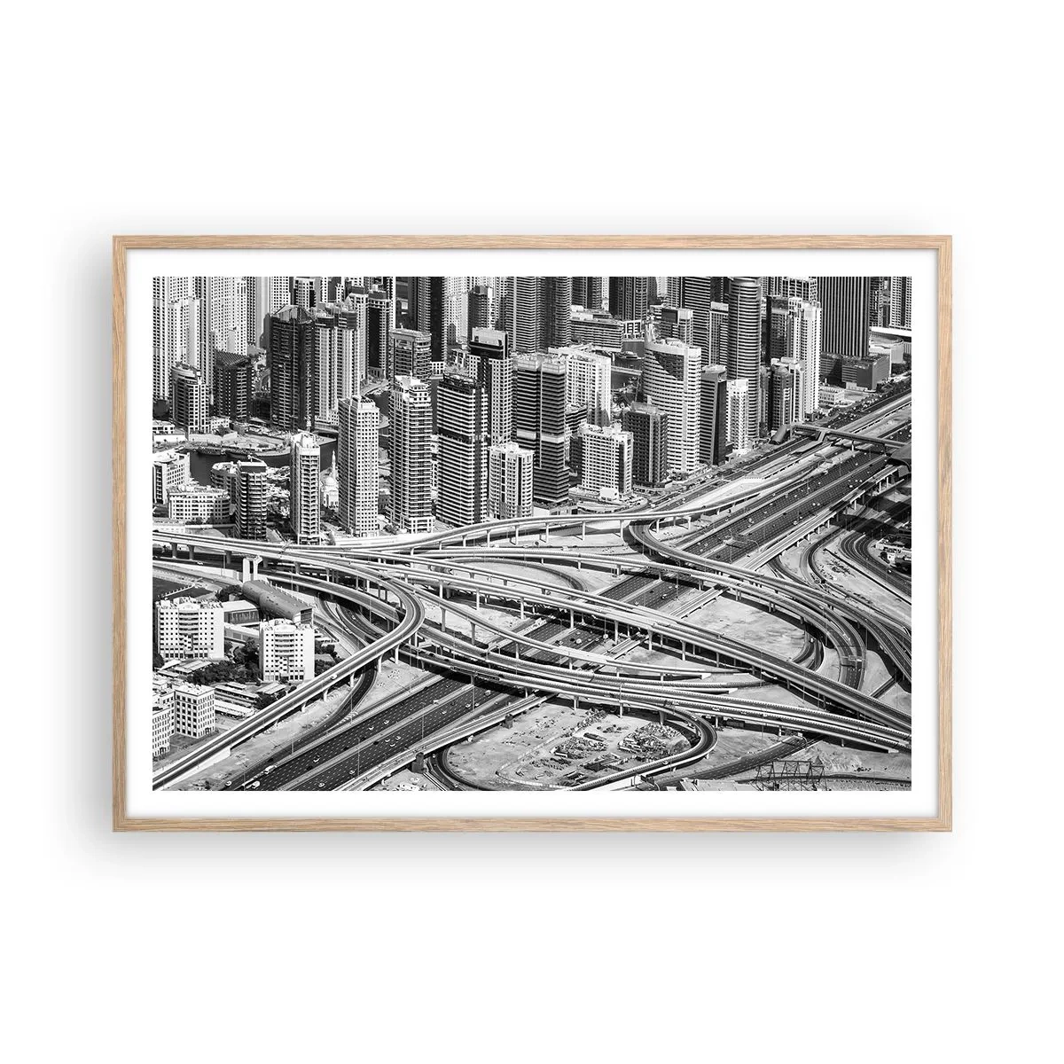 Poster în ramă de stejar deschis - Dubai - orașul imposibil - 100x70 cm