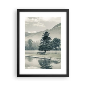 Poster în ramă neagră - Lacul încă doarme - 30x40 cm