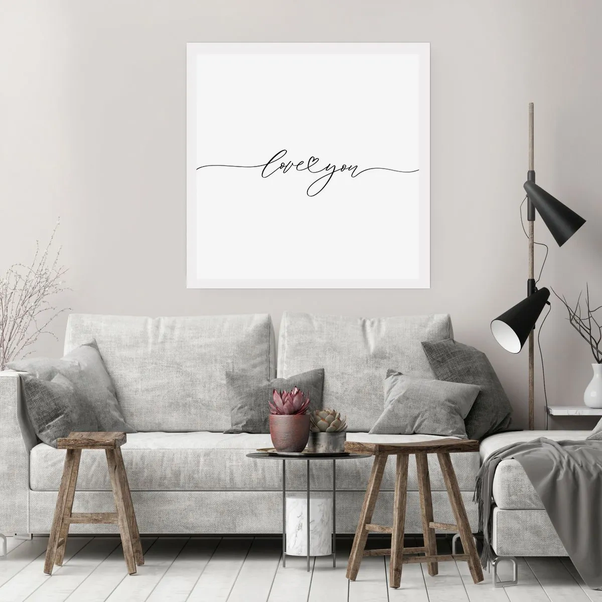 Poster - Negru pe alb - 40x40 cm