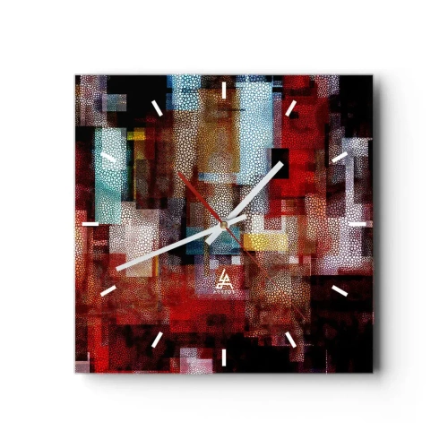 Ceas de perete - Ceas pe sticlă - Totul și nimic - 30x30 cm
