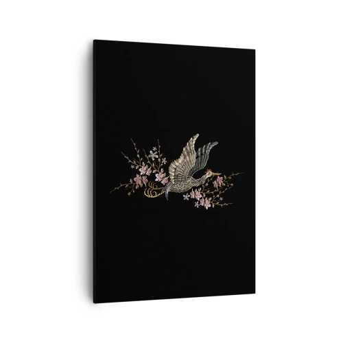Tablou pe pânză - Pasăre exotică brodată - 70x100 cm