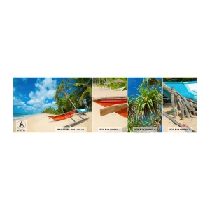 Mostră tapet autocolant Deluxe Sticker - Farmecul tropicelor - Peisaj, Ocean, Plaja exotica - 100x30 cm