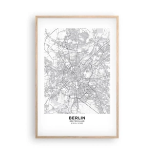 Poster în ramă de stejar deschis - Floare de Berlin - 61x91 cm