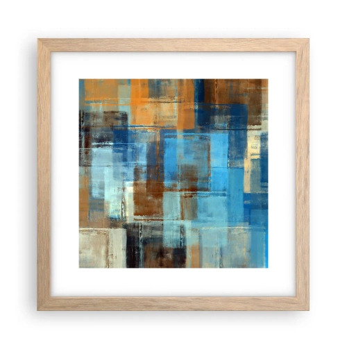 Poster în ramă de stejar deschis - Prin valul albastru - 30x30 cm
