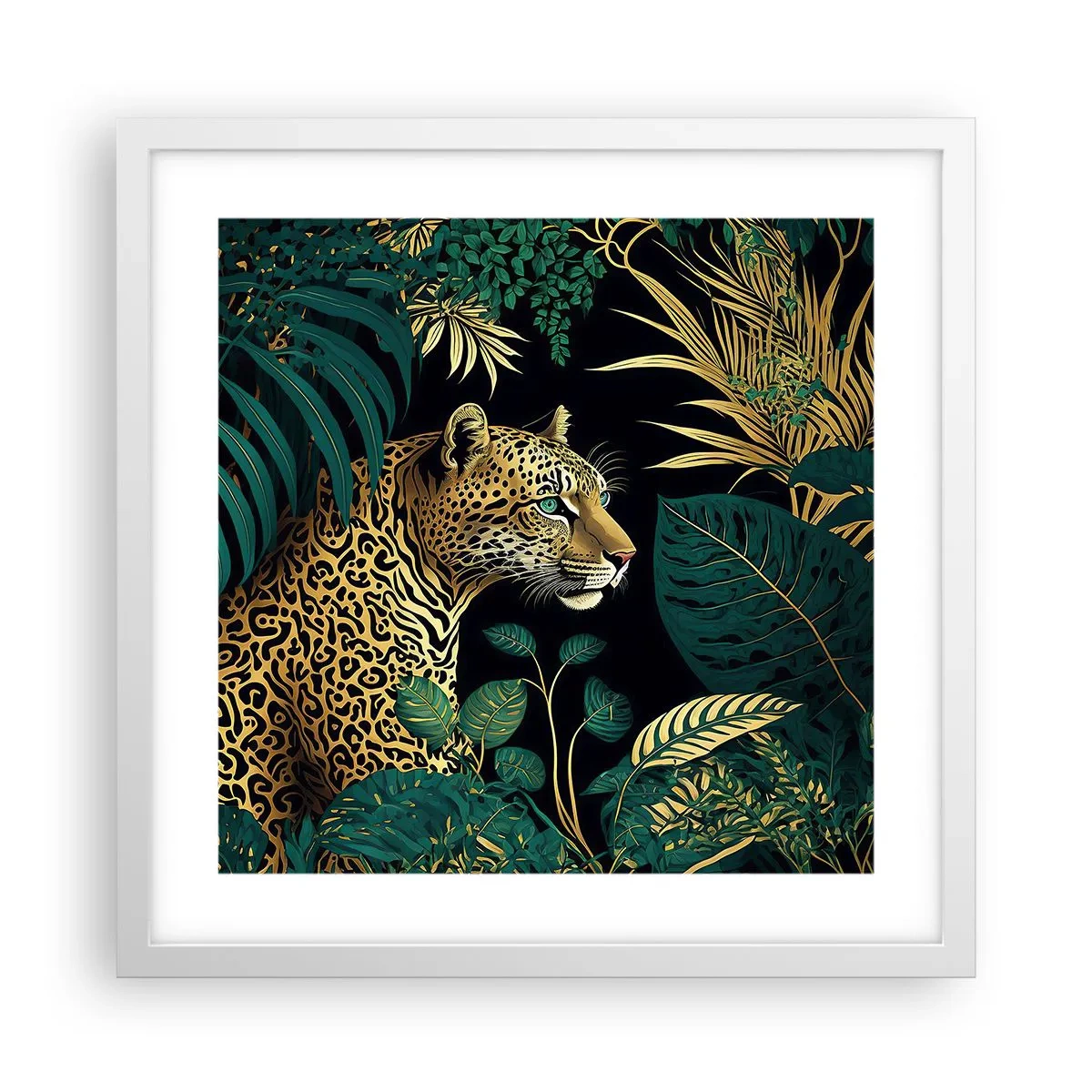 Poster în ramă albă - Domnitorul junglei - 40x40 cm