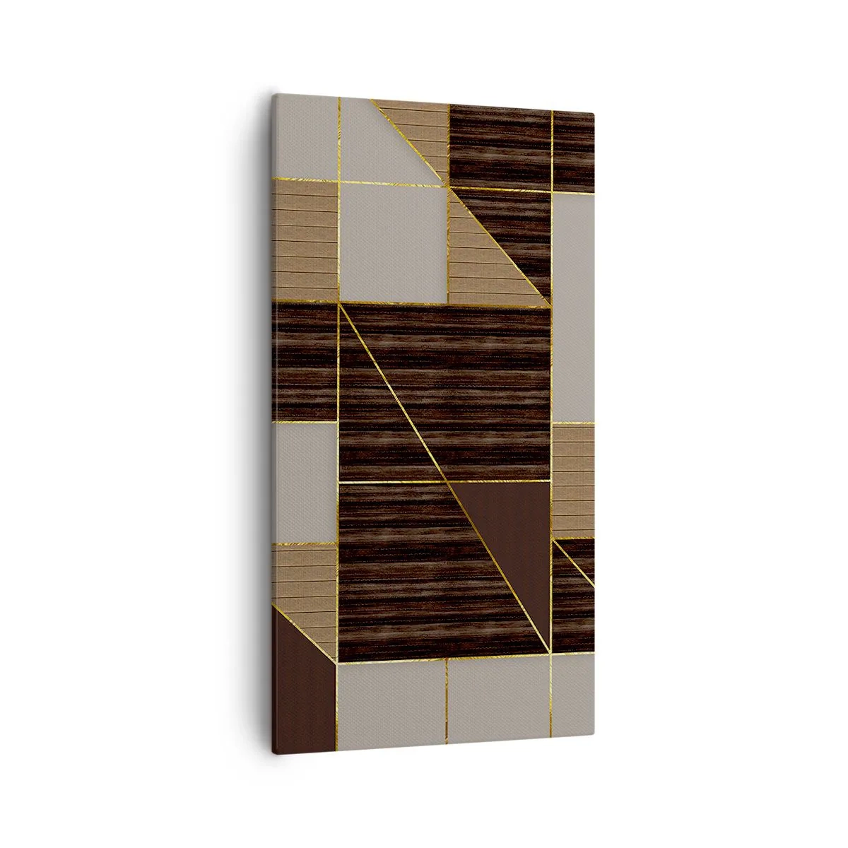 Tablou pe pânză - Un mozaic de maro și auriu - 55x100 cm