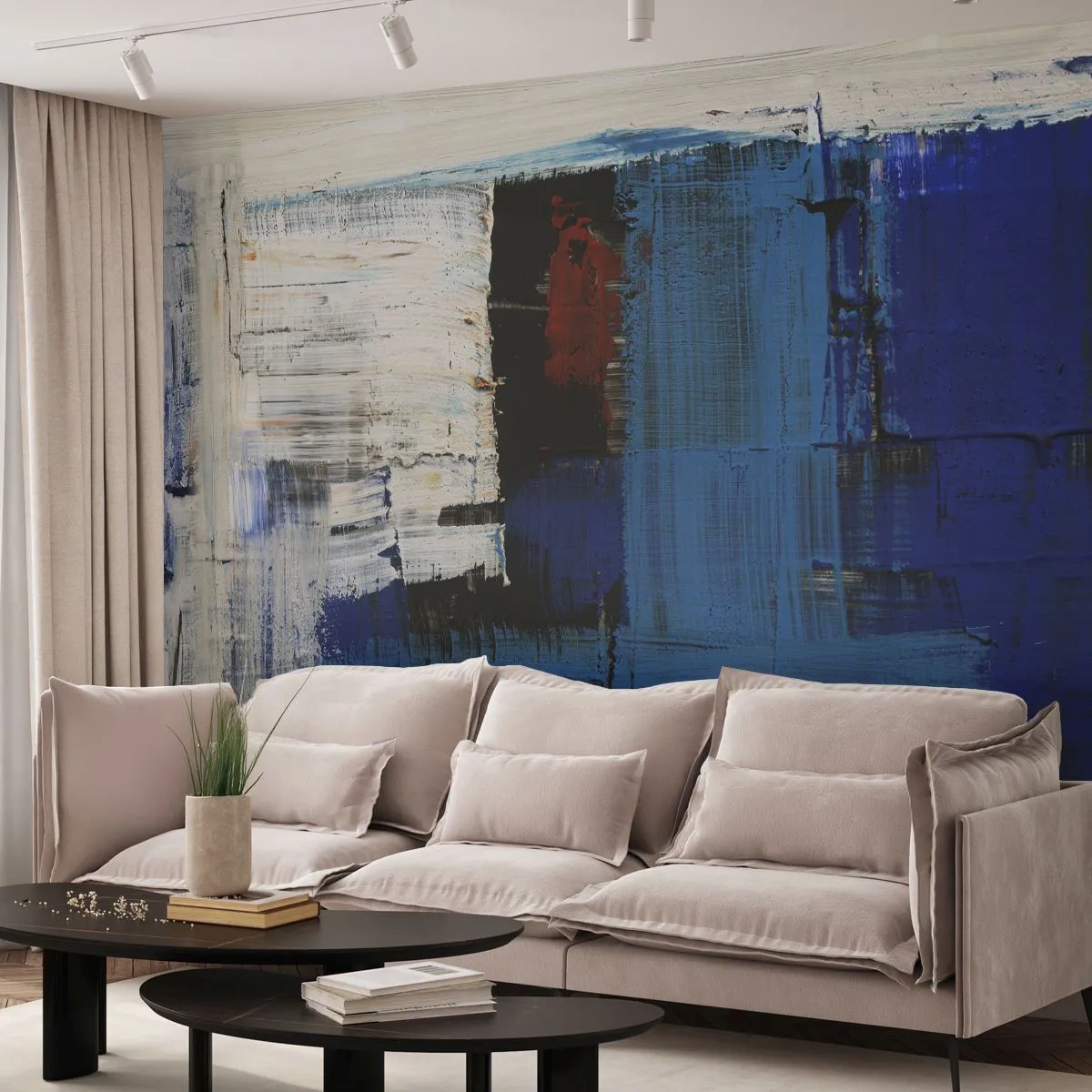 Tapet Standard Eco - Secretul albastru - Abstracția, Bucată, Modernitatea - 350x256 cm