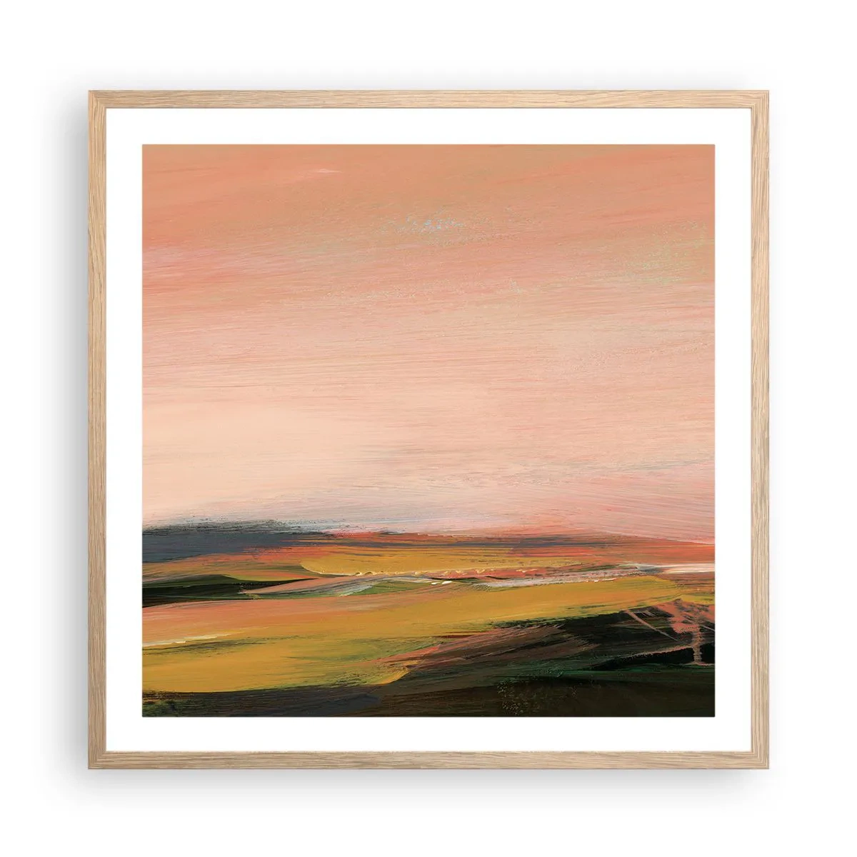 Poster în ramă de stejar deschis - Tonalitatea de roz - 60x60 cm