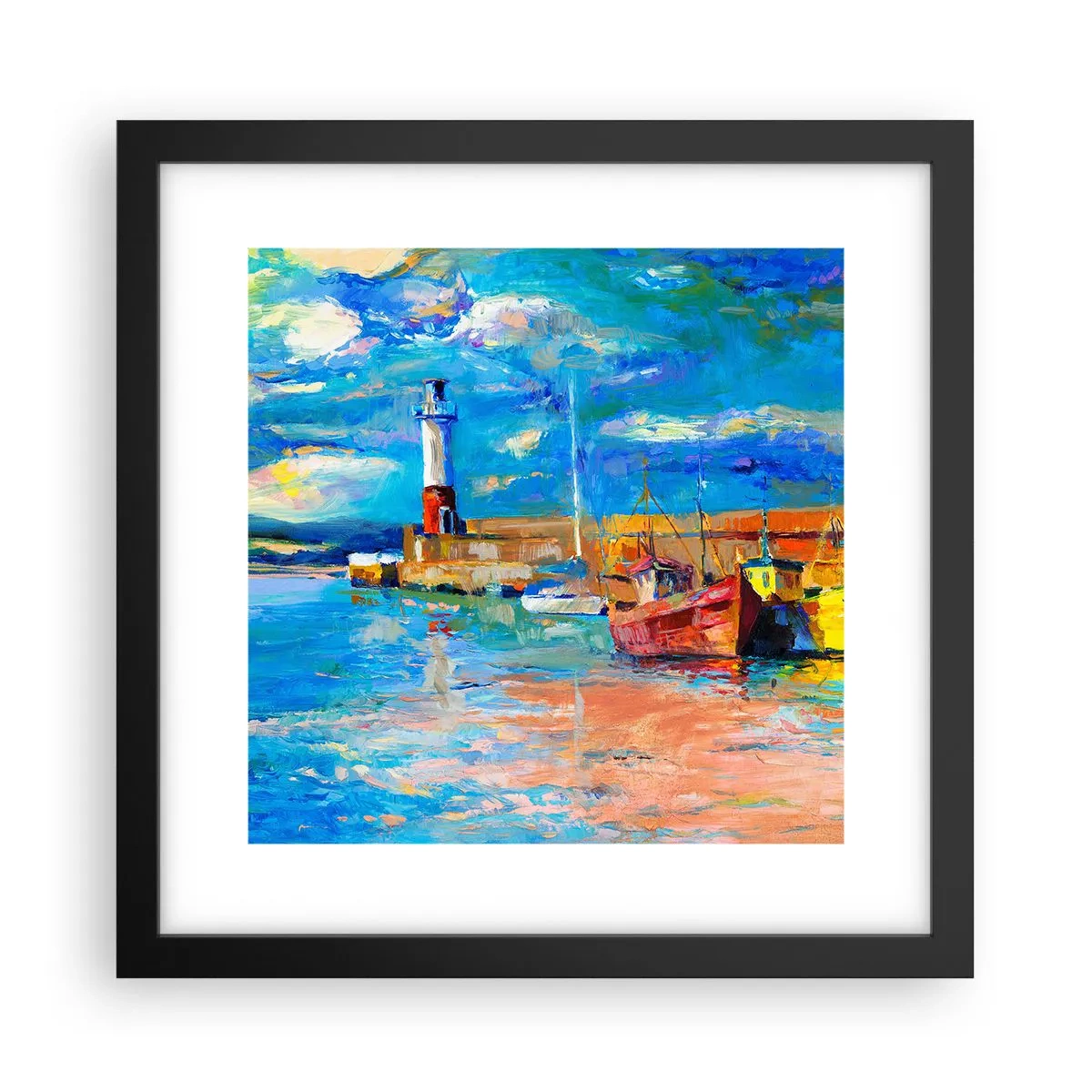 Poster în ramă neagră - După-amiază în golful de curcubeu - 30x30 cm