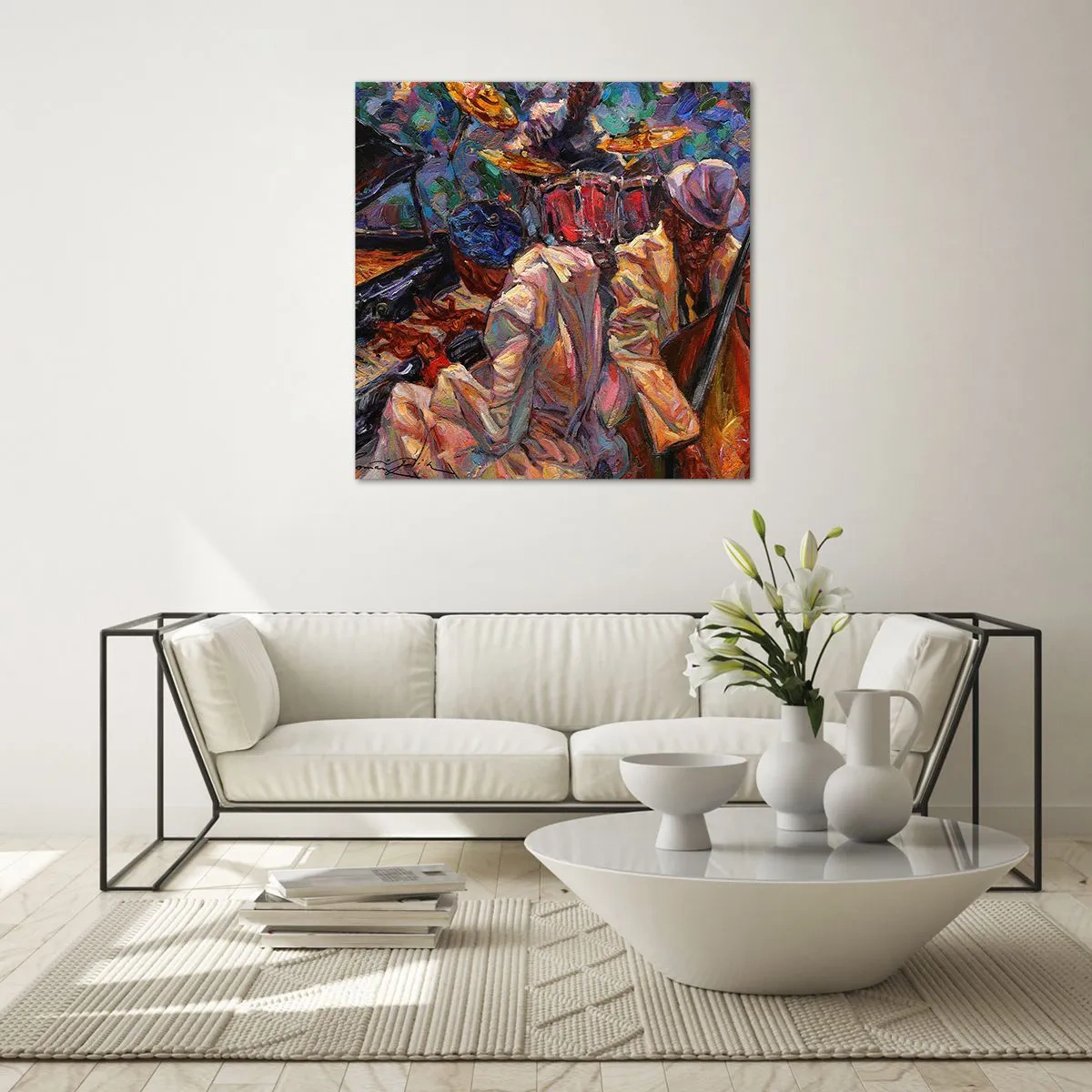 Tablou pe sticlă - Într-un ritm - 30x30 cm