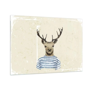 Tablou pe sticlă - Pentru că îmi plac cămășile cu dungi! - 100x70 cm