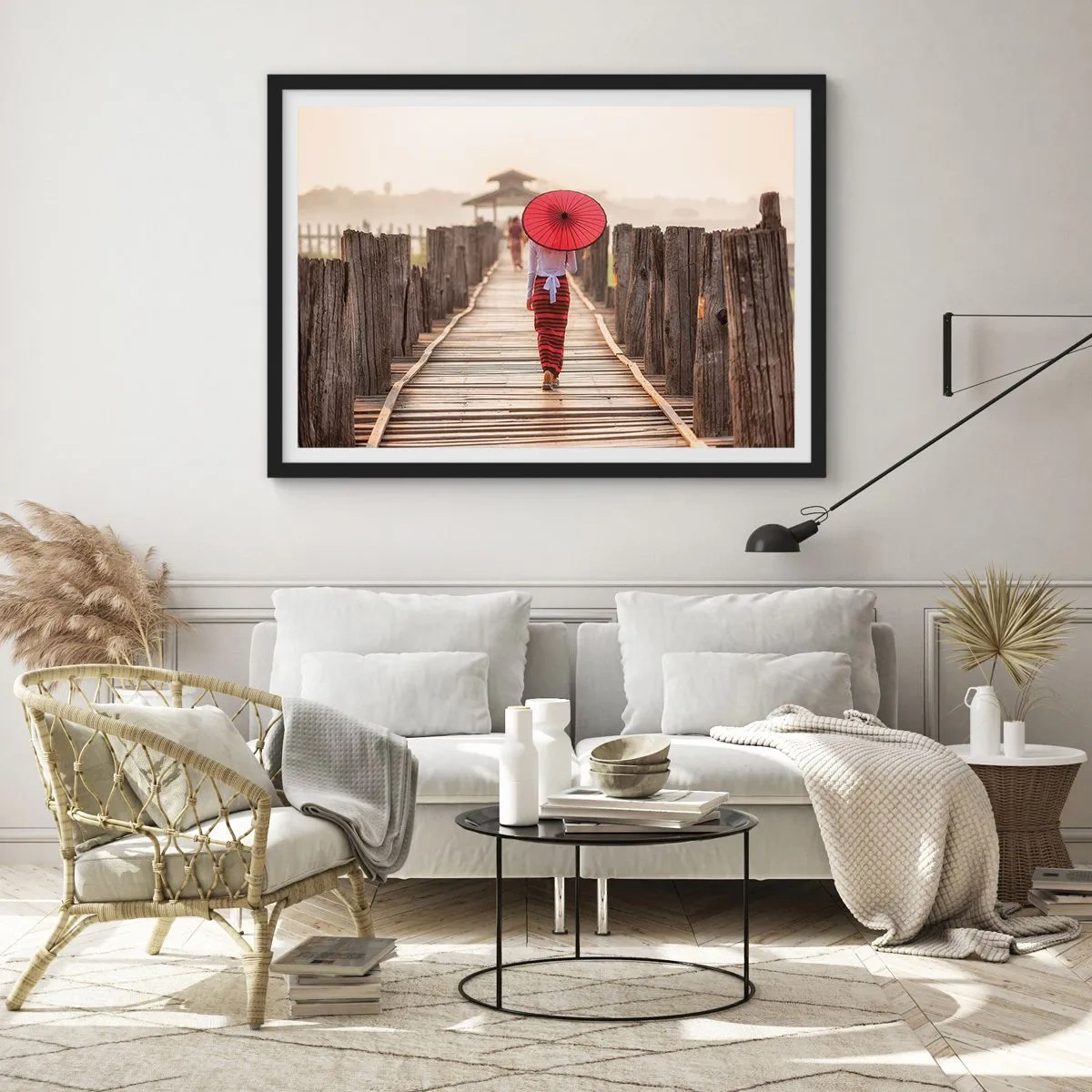 Poster în ramă neagră - Pe podul vechi - 91x61 cm