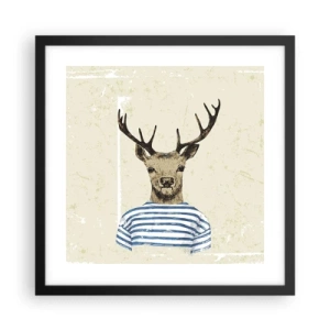 Poster în ramă neagră - Pentru că îmi plac cămășile cu dungi! - 40x40 cm