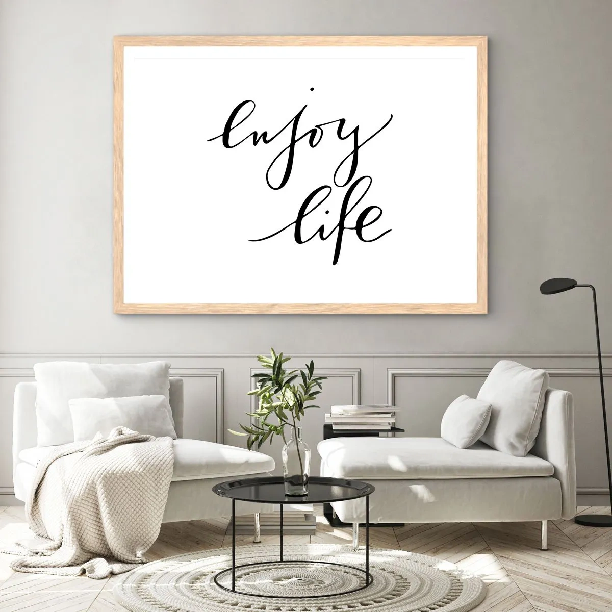 Poster în ramă de stejar deschis - Nimic de adăugat... - 70x50 cm