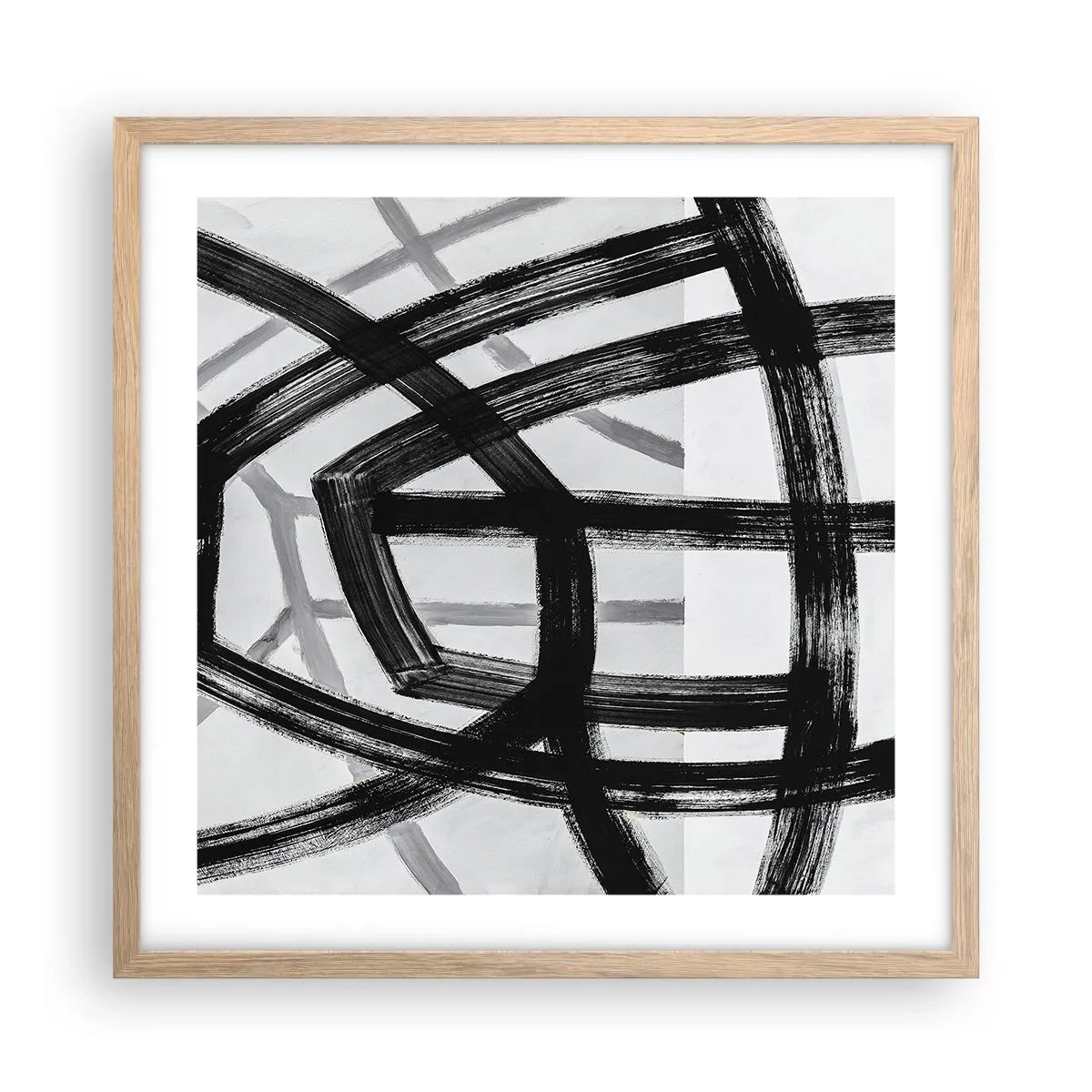 Poster în ramă de stejar deschis - Construind adâncimea - 50x50 cm