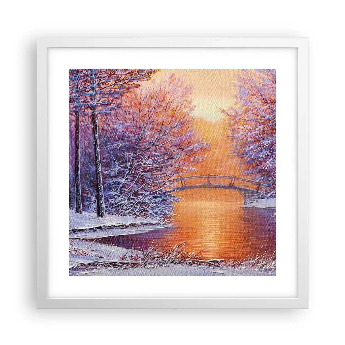 Poster în ramă albă - Hai să ne întâlnim aici - 40x40 cm