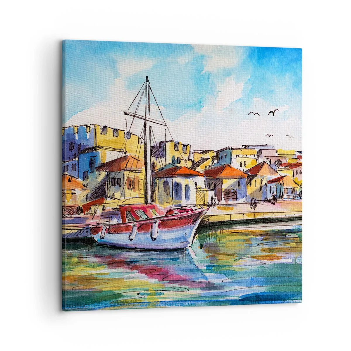 Tablou pe pânză - Curcubeu după-amiază - 50x50 cm