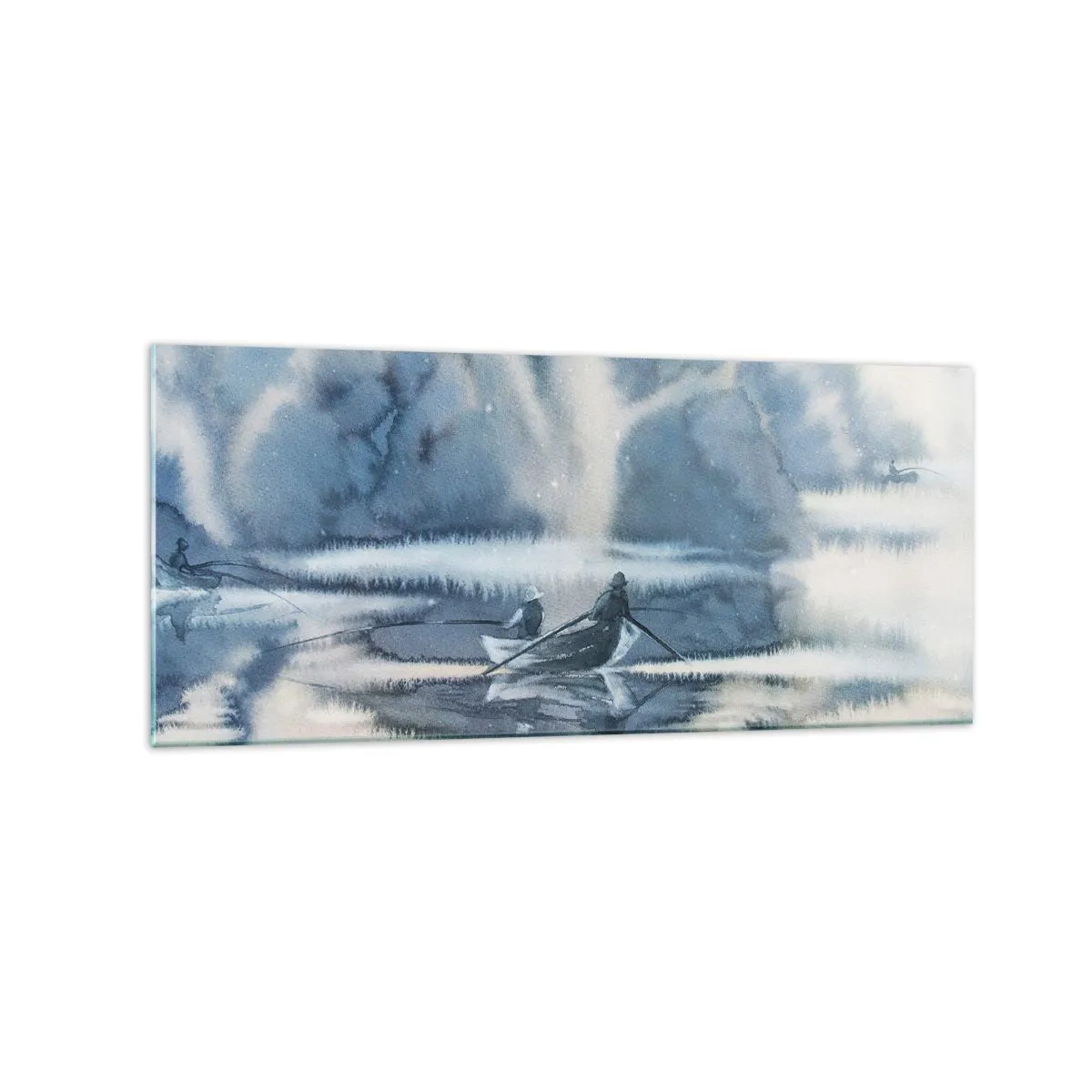 Tablou pe sticlă - Pescarii în paradisul lor - 120x50 cm