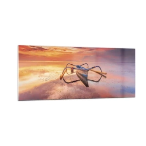 Tablou pe sticlă - Liniștea unei seri tropicale - 100x40 cm