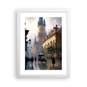 Poster în ramă albă - Magia unei seri la Praga - 30x40 cm