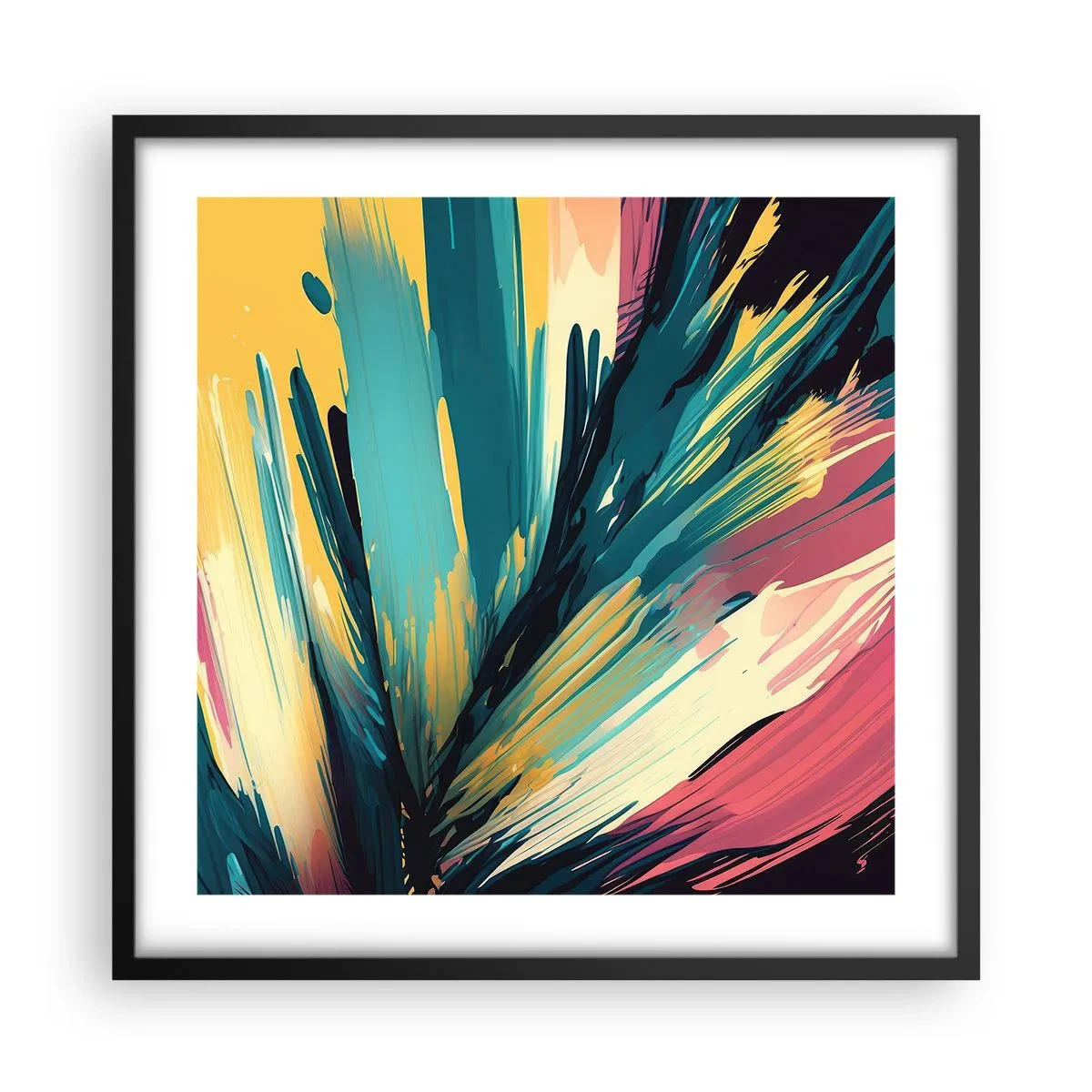 Poster în ramă neagră - Compoziția - o explozie de bucurie - 50x50 cm
