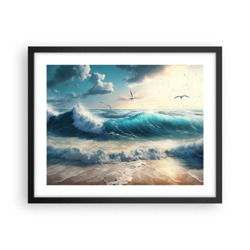 Poster în ramă neagră - Sunetul valurilor doar pentru tine - 50x40 cm