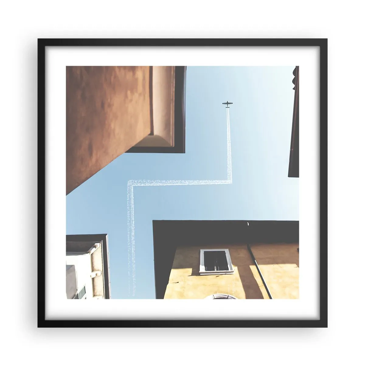 Poster în ramă neagră - Deasupra labirintului urban - 50x50 cm