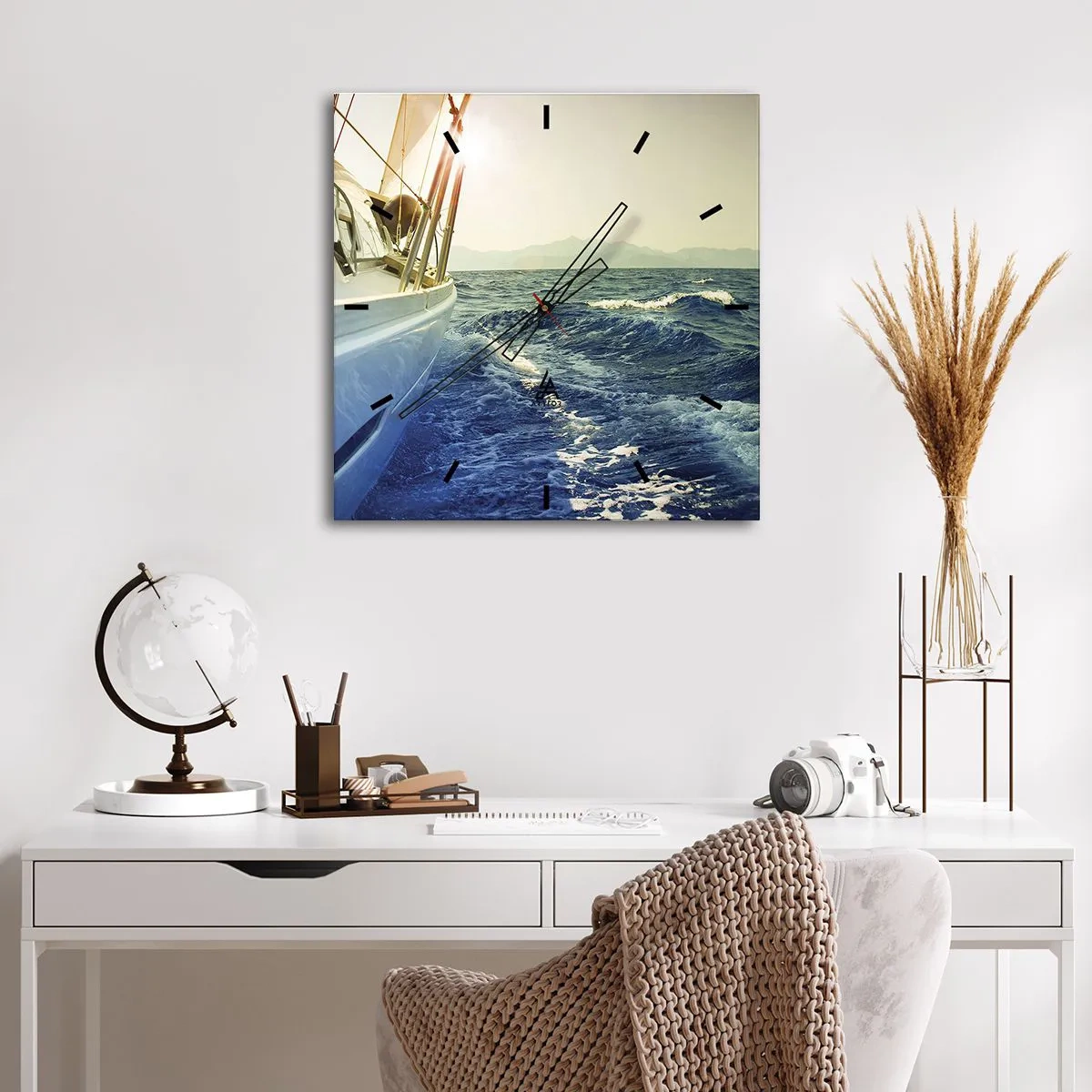 Ceas de perete - Ceas pe sticlă - După aventură - 40x40 cm