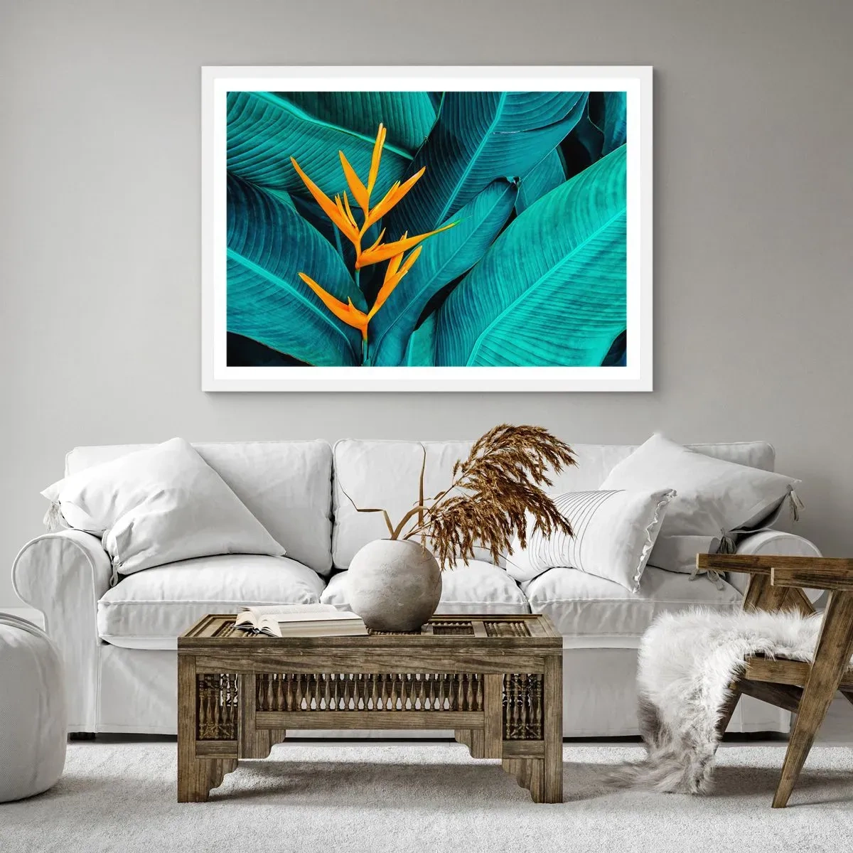 Poster în ramă albă - Floarea Edenului - 91x61 cm