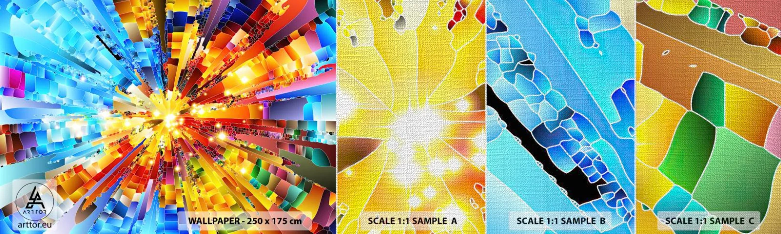 Mostră tapet Premium Canvas - In medias res - Abstracția, Bucată, 3D - 100x30 cm