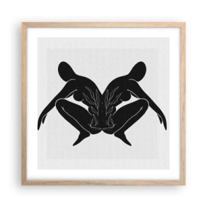 Poster în ramă de stejar deschis - Suflet comun - 50x50 cm