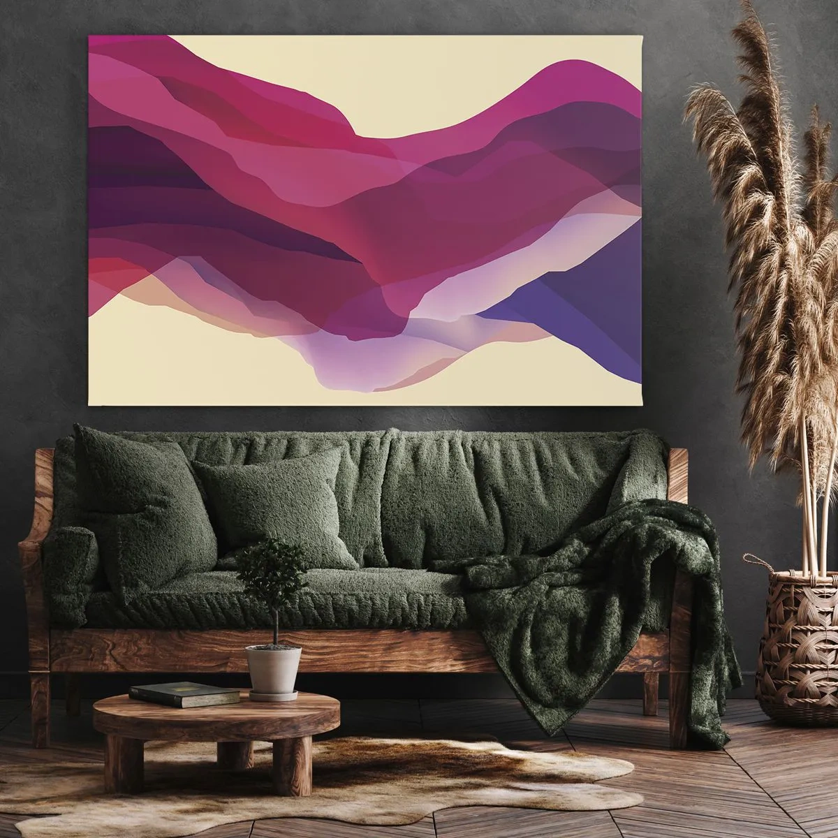 Tablou pe pânză - Valuri de violet - 70x50 cm