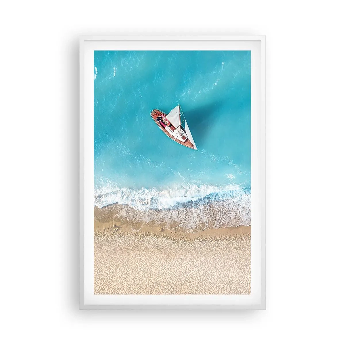 Poster în ramă albă - La frontieră dintre albastru și auriu - 61x91 cm