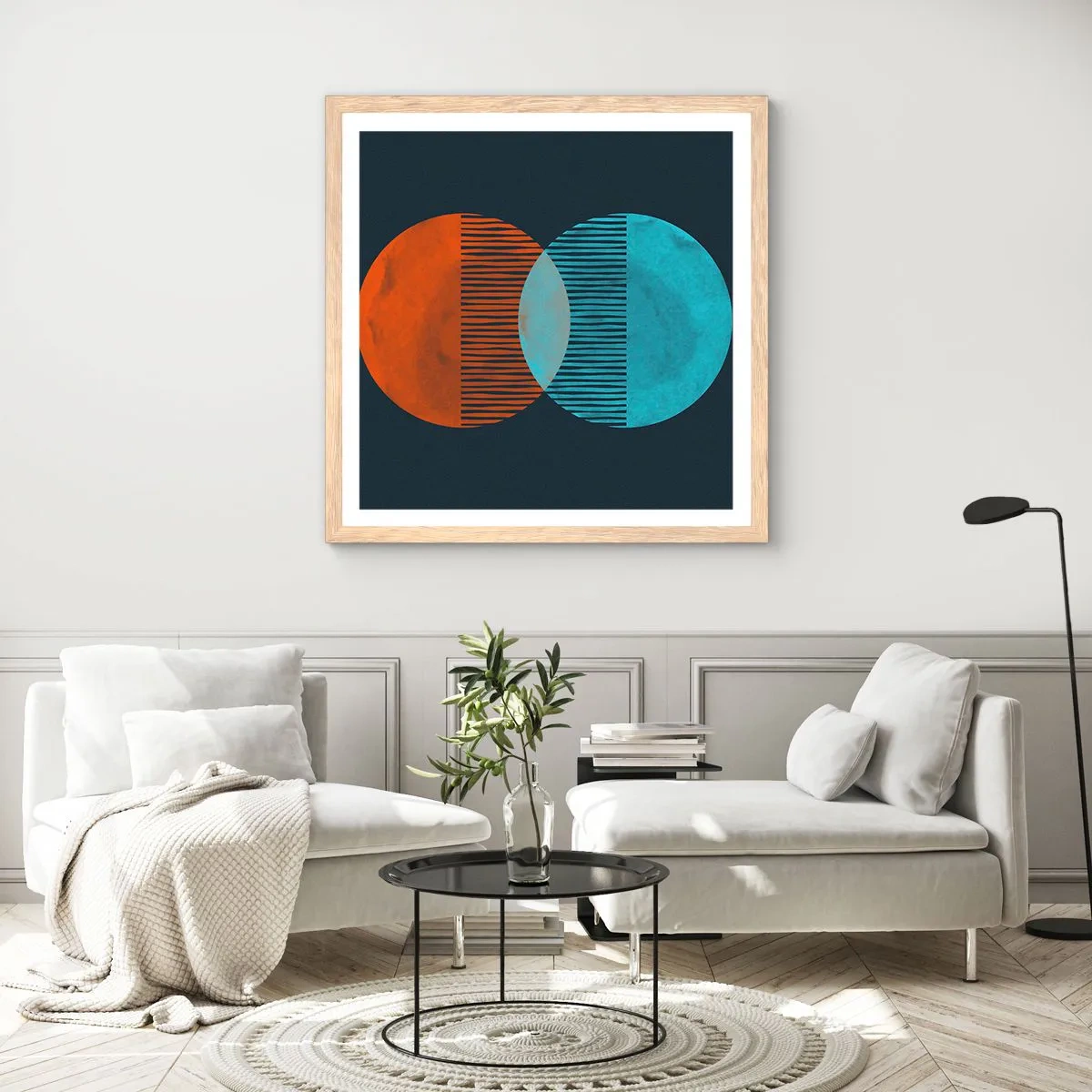 Poster în ramă de stejar deschis - Fantezie astronomică - 40x40 cm