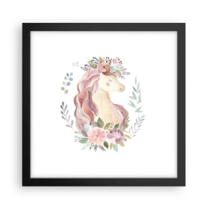 Poster în ramă neagră - O invitație în lumea basmelor - 30x30 cm