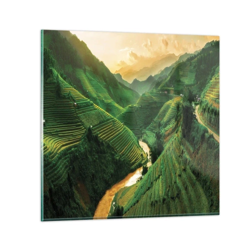Tablou pe sticlă - Valea vietnameză - 40x40 cm