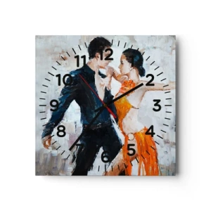 Ceas de perete - Ceas pe sticlă - Dirty dancing - 40x40 cm